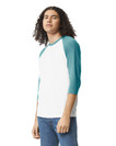 Unisex CVC Raglan T-Shirt (vWhite / Heather Arctic)