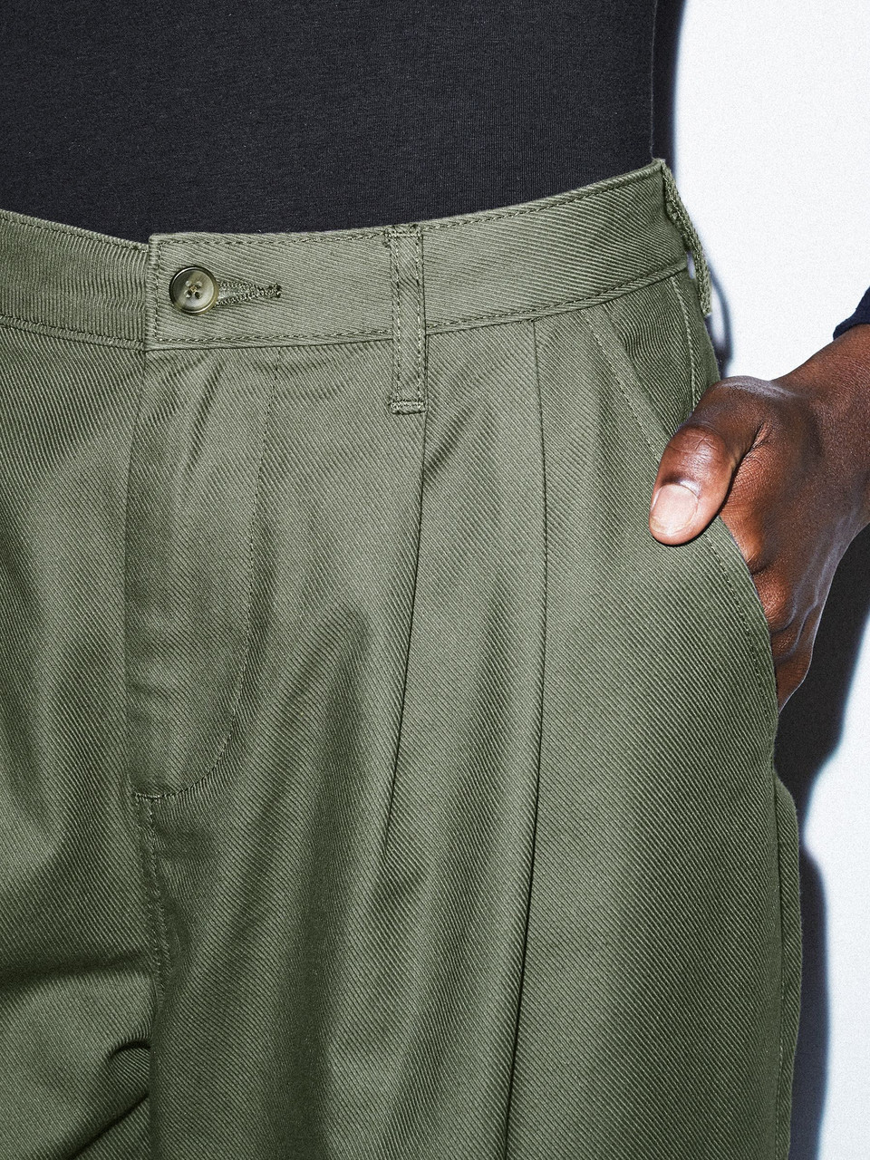 Twill Pleated Pant | American Apparel