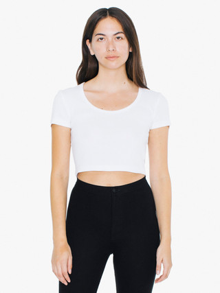 Baby Rib Crop T-Shirt (White)