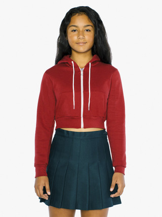 flex fleece cropped zip hoodie