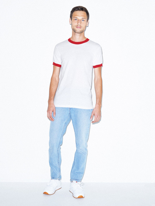 red crew neck t shirt