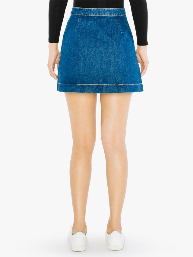 a line denim flare skirt