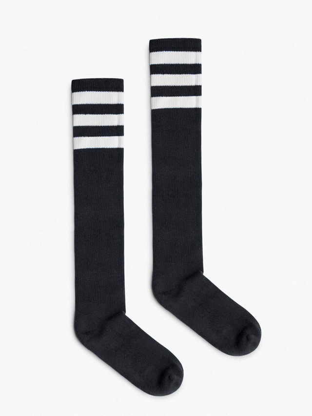 Stripe Knee-High Sock (Black/White)