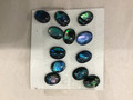 Tiny blue abalone cabochon oval 6x8 mm