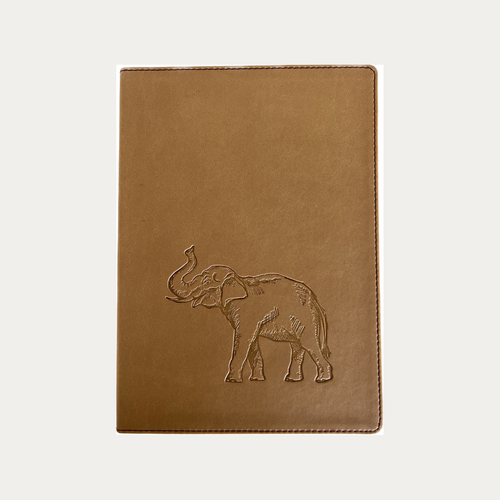 Lined Writing Journal Firenze Vegan Leather with Elephant