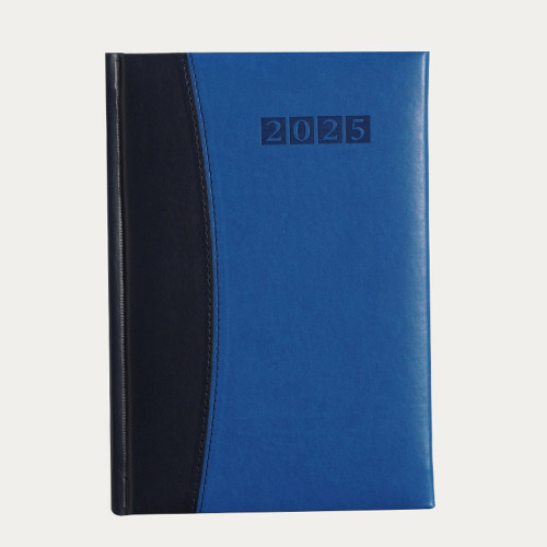 2025 Daily (DAY PER PAGE)Diary Capri Vegan Leather Blue/Blue (Hard Cover)