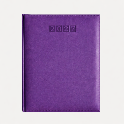 2027 Executive Desk Diary Firenze Vegan Leather Violet(Hard Cover)