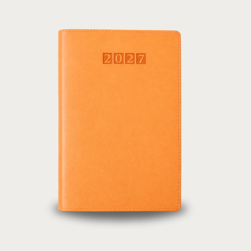 2027 Daily (DAY PER PAGE) Diary Firenze Vegan Leather Orange (Soft Cover)