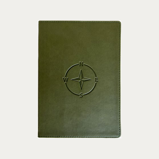 Lined Writing Travel Journal Firenze Vegan Leather with Compass Rose