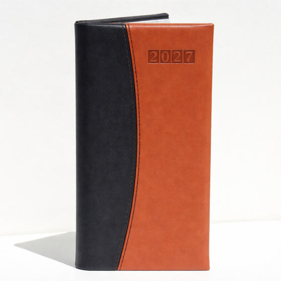 2027 Pocket Diary Vegan Leather Capri Black/Tan (Hard  Cover)