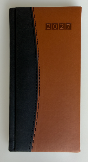 2027 Pocket Diary Vegan Leather Capri Black/Tan (Hard  Cover)