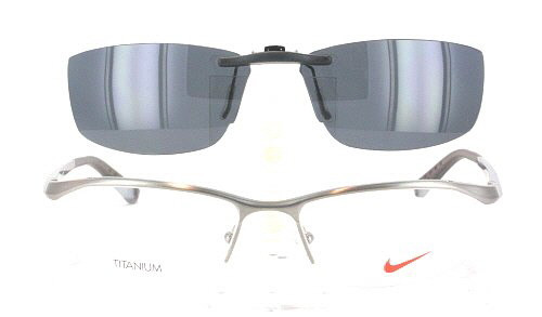 Custom made for NIKE prescription Rx eyeglasses: NIKE 6037-53X17 Polarized  Clip-On Sunglasses