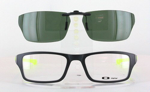 Custom made for Oakley prescription Rx eyeglasses: Oakley  CHAMFER-OX8039-53X18 Polarized Clip-On Sunglasses