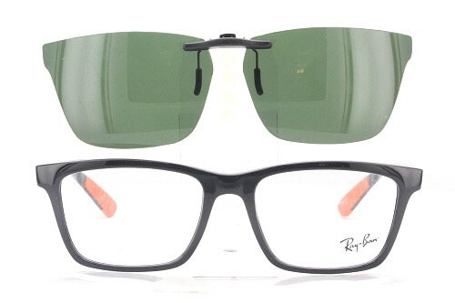 Custom made for Ray-Ban Rx eyeglasses: Ray-Ban RB7025-55X17 Polarized Clip-On Sunglasses