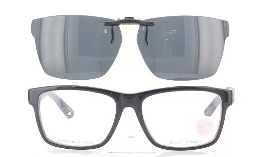Custom made for Tommy Hilfiger prescription Rx eyeglasses: Tommy Hilfiger  TH1196-53X18 Polarized Clip-On Sunglasses