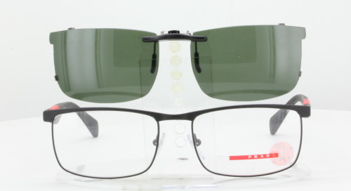 Our clip-on sunglasses will make your prescription eyeglasses appear like another pair of prescription sunglasses of the same model and size because we custom make it to the shape, size, and curve of your frame. Here is your favorite eyeglasses with our custom-made, featherweight polarized clip-on sunglasses (100% UVA and UVB or 400 UV protection from harmful sun rays). Your satisfaction is guaranteed!