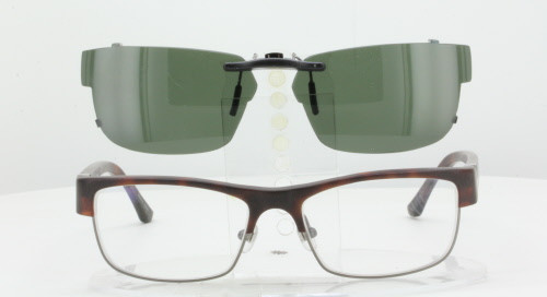 Our clip-on sunglasses will make your prescription eyeglasses appear like another pair of prescription sunglasses of the same model and size because we custom make it to the shape, size, and curve of your frame. Here is your favorite eyeglasses with our custom-made, featherweight polarized clip-on sunglasses (100% UVA and UVB or 400 UV protection from harmful sun rays). Your satisfaction is guaranteed!