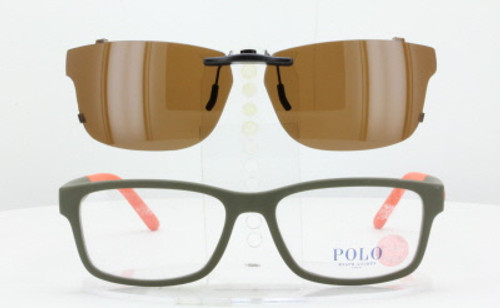 Custom made for Polo Ralph Lauren prescription Rx eyeglasses: Polo Ralph  Lauren PH2169-56X17-T Polarized Clip-On Sunglasses