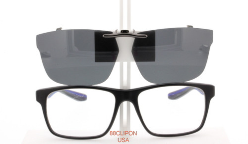 Assortiment na school Schrijfmachine Custom made for NIKE prescription Rx eyeglasses: NIKE 7101-53X15 Polarized  Clip-On Sunglasses