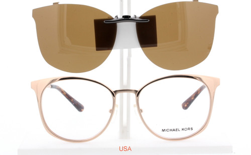 Custom made for michael kors prescription Rx eyeglasses: michael kors  MK3022-53X18 Polarized Clip-On Sunglasses