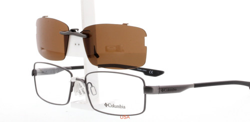 Custom made for Columbia prescription Rx eyeglasses: Columbia C3009-57X16  Polarized Clip-On Sunglasses