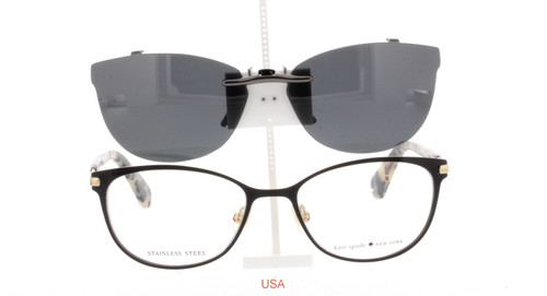 Custom made for KATE SPADE prescription Rx eyeglasses: KATE SPADE JABRIA-51X17  Polarized Clip-On Sunglasses