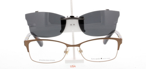 Custom made for KATE SPADE prescription Rx eyeglasses: KATE SPADE  LAURIANNE-52X16 Polarized Clip-On Sunglasses