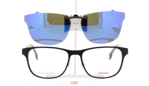 Custom made for Carrera prescription Rx eyeglasses: Carrera 1104-54X17  Polarized Clip-On Sunglasses