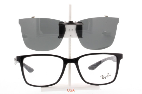 Custom made for Ray-Ban prescription Rx eyeglasses: Custom Made for Ray-Ban RB8905-53X18 Polarized Clip-On Sunglasses (Eyeglasses Included)