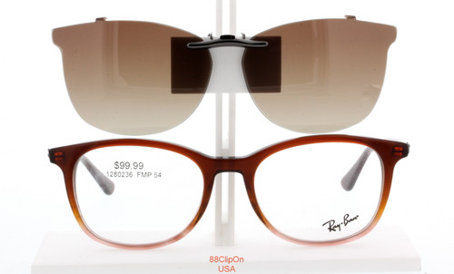 Custom made for Ray-Ban prescription Rx eyeglasses: Ray-Ban RB5356-52X19  Polarized Clip-On Sunglasses