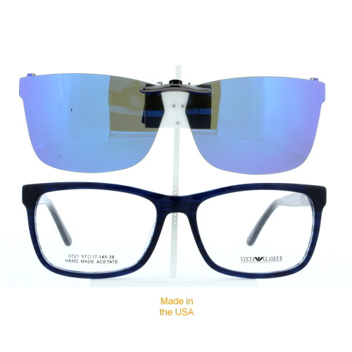 Our clip-on sunglasses will make your prescription eyeglasses appear like another pair of prescription sunglasses of the same model and size because we custom make it to the shape, size, and curve of your frame. Here is your favorite eyeglasses with our custom-made, featherweight polarized clip-on sunglasses (100% UVA and UVB or 400 UV protection from harmful sun rays). Your satisfaction is guaranteed!