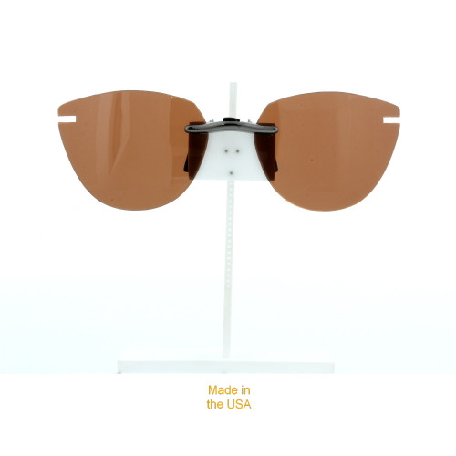 Our clip-on sunglasses will make your prescription eyeglasses appear like another pair of prescription sunglasses of the same model and size because we custom make it to the shape, size, and curve of your frame. Here is your favorite eyeglasses with our custom-made, featherweight polarized clip-on sunglasses (100% UVA and UVB or 400 UV protection from harmful sun rays). Your satisfaction is guaranteed!