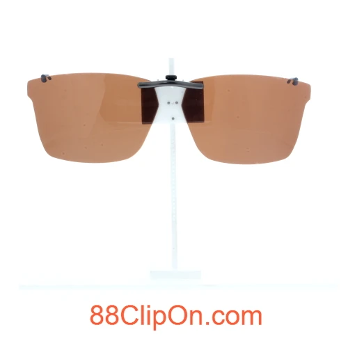 Our clip-on sunglasses will make your prescription eyeglasses appear like another pair of prescription sunglasses of the same model and size because we custom make it to the shape, size, and curve of your frame. Here is your favorite eyeglasses with our custom-made, featherweight polarized clip-on sunglasses (100% UVA and UVB or 400 UV protection from harmful sun rays). Your satisfaction is guaranteed!