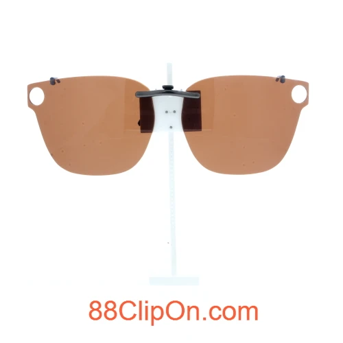 Our clip-on sunglasses will make your prescription eyeglasses appear like another pair of prescription sunglasses of the same model and size because we custom make it to the shape, size, and curve of your frame. Here is your favorite eyeglasses with our custom-made, featherweight polarized clip-on sunglasses (100% UVA and UVB or 400 UV protection from harmful sun rays). Your satisfaction is guaranteed!