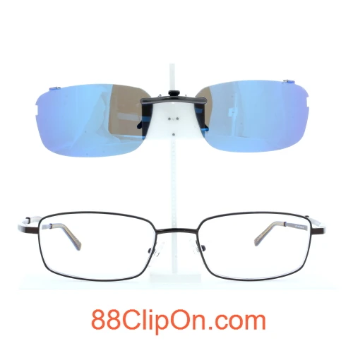 Our clip-on sunglasses will make your prescription eyeglasses appear like another pair of prescription sunglasses of the same model and size because we custom make it to the shape, size, and curve of your frame. Here is your favorite eyeglasses with our custom-made, featherweight polarized clip-on sunglasses (100% UVA and UVB or 400 UV protection from harmful sun rays). Your satisfaction is guaranteed!