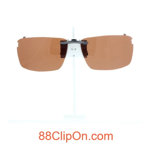 Our clip-on sunglasses will make your prescription eyeglasses appear like another pair of prescription sunglasses of the same model and size because we custom make it to the shape, size, and curve of your frame. Here is your favorite eyeglasses with our custom-made, featherweight polarized clip-on sunglasses (100% UVA and UVB or 400 UV protection from harmful sun rays). Your satisfaction is guaranteed!