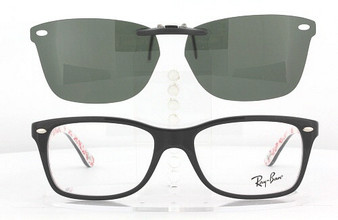 Custom made for Ray-Ban prescription Rx eyeglasses: Ray-Ban 5228-53X17-F  Polarized Clip-On Sunglasses