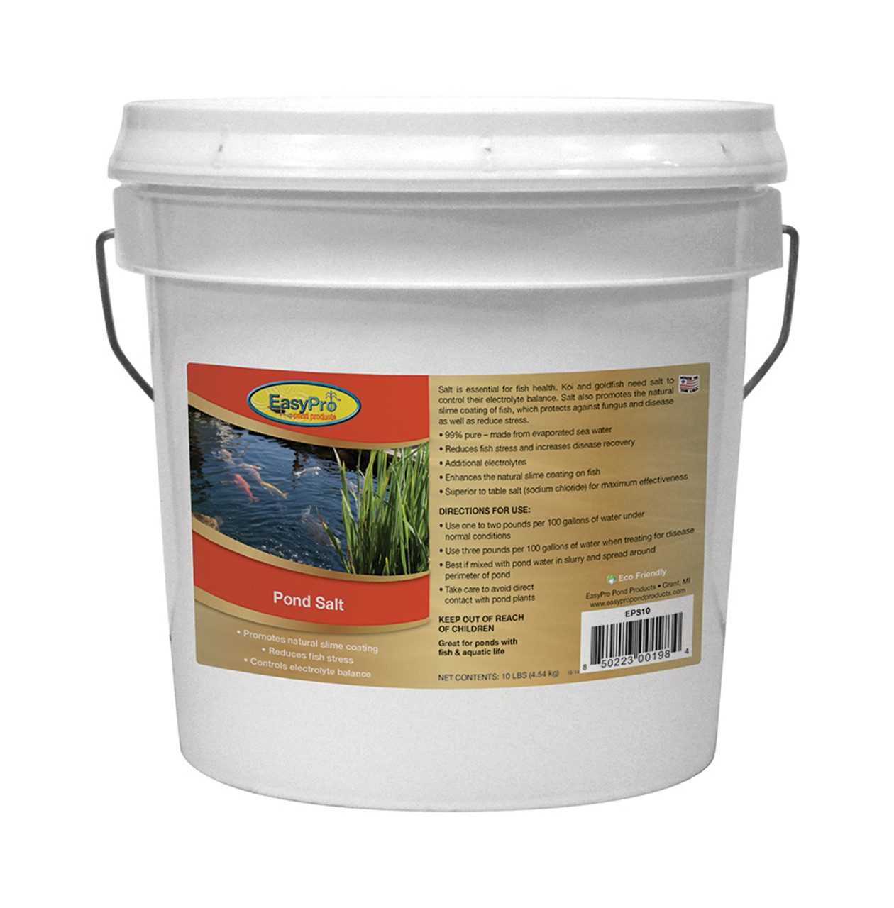 EasyPro Pond Salt 10 lb. Pail Pond Water Treatment Supplies Pond