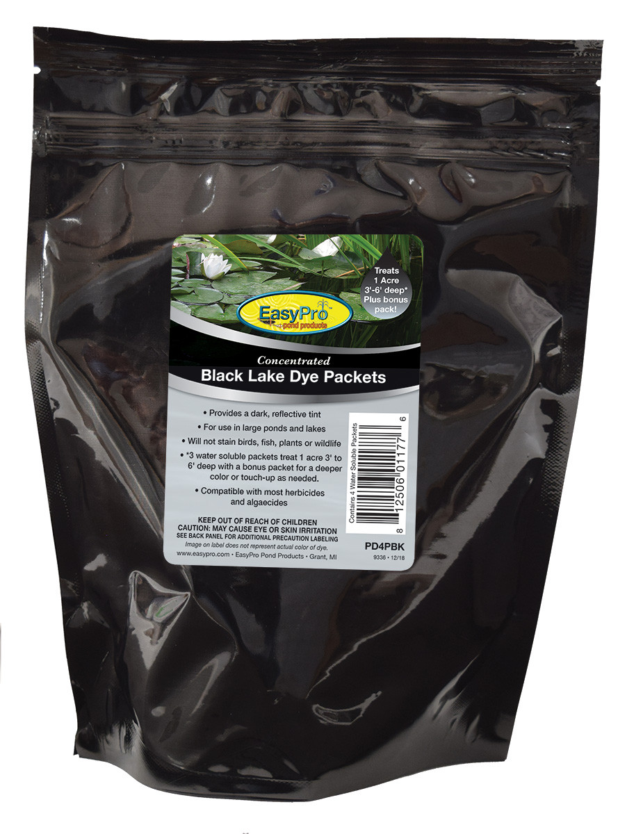 EasyPro Concentrated Black Pond Dye Powder 4 pack Pond Water