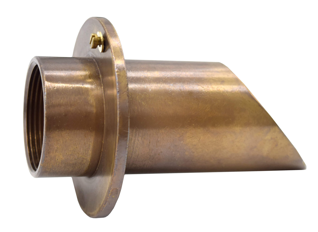 Vianti Falls Brass Round Scupper with round wall plate