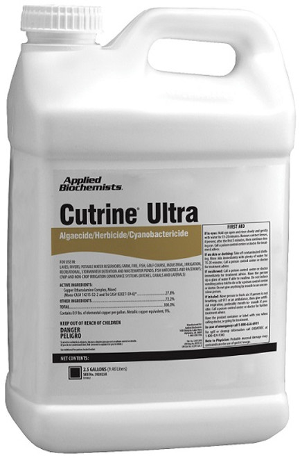 Cutrine Ultra is ideal for thick walled filamentous algae, colonial planktonic algae, chara and copper sensitive vascular aquatic plants.