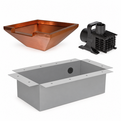 Atlantic 26-Inch Square Copper Bowl Kit with Grey Basin