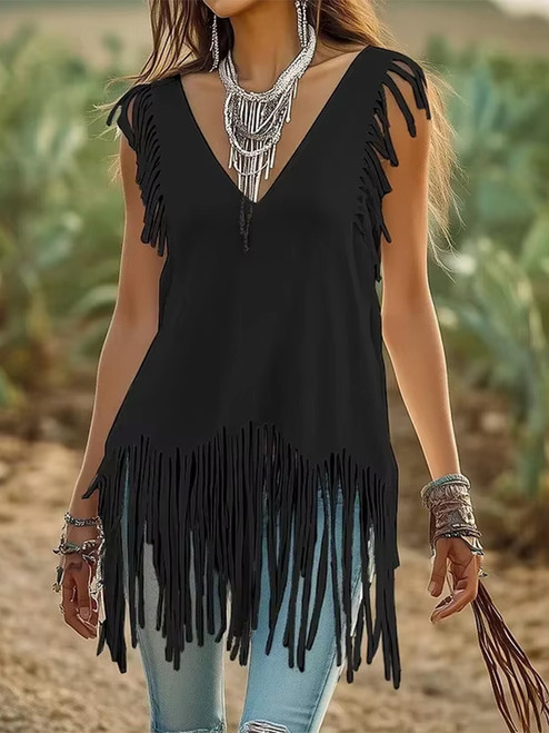 Solstice Fringe Tank Top