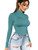 Women's Basic Solid Stretchy Long Sleeve Turtle Neck T-Shirt - Casual Everyday Top for Comfort and Style