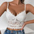 New Cross-Border Trade European and American Style Top, Hot Lace Trim Hollow-Out Sheer Thin Cup Fashion Innerwear/Outerwear, Pure Desire Style Small Camisole Tank Top, Sexy Lingerie