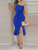 Asymmetrical Shoulder Knotted Ruffled Dress