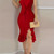 Asymmetrical Shoulder Knotted Ruffled Dress