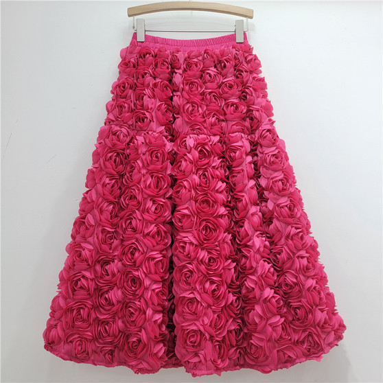 High Waist A-Line Lace Skirt
