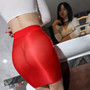 High Waist Mini Satin Solid Skirt