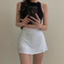 High Waist A-Line Mini Split Skirt